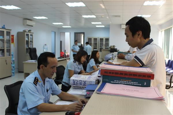 Hoạt động nghiệp vụ tại Chi cục Hải quan Thái Nguyên, Cục Hải quan Bắc Ninh. Nguồn: PV.