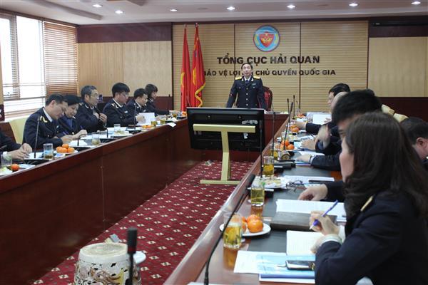 Phó Tổng cục trưởng Hoàng Việt Cường phát biểu chỉ đạo nhiệm vụ của Ban Cải cách hiện đại hóa hải quan năm 2018. Nguồn: PV.