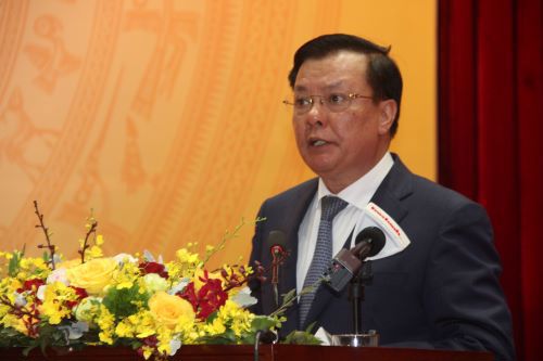 Bộ trưởng Bộ Tài chính Đinh Tiến Dũng phát biểu chỉ đạo tại hội nghị trực tuyến của Tổng cục Thuế sáng ngày 13/1. Ảnh: NM.