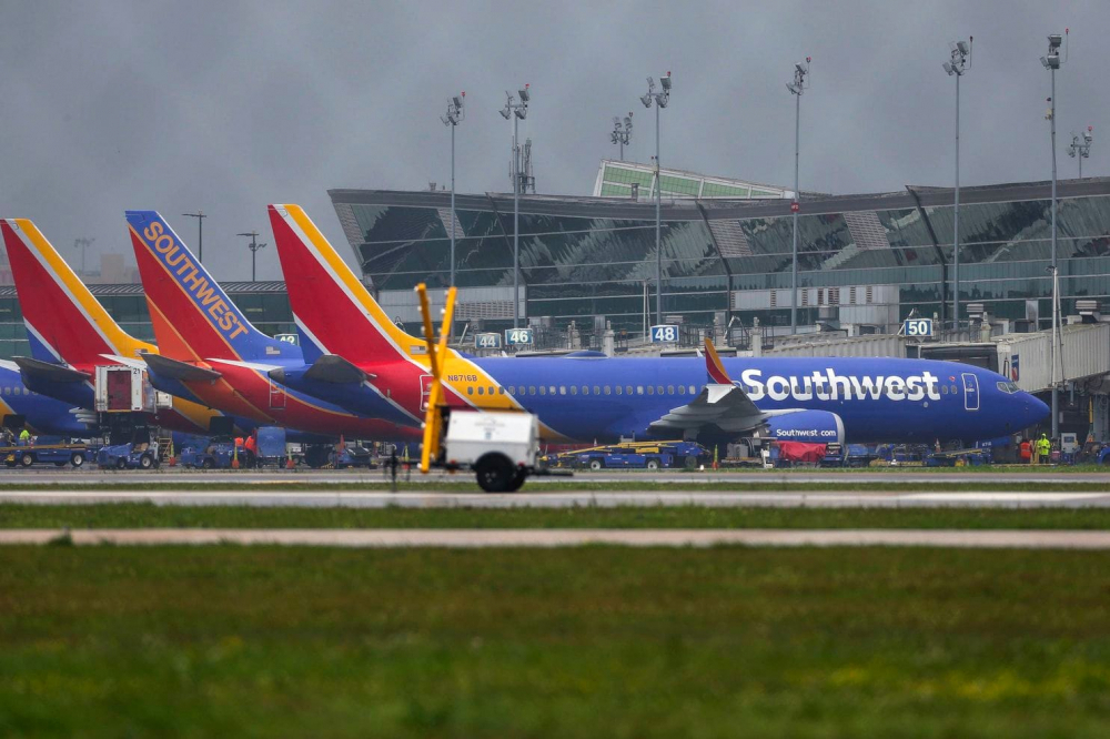  Một chiếc Boeing 737 MAX 8 được điều hành bởi Southwest Airlines tại Sân bay Hobby, ngày 13/3/2019. Ảnh: Yi-Chin Lee/Houston Chronicle  