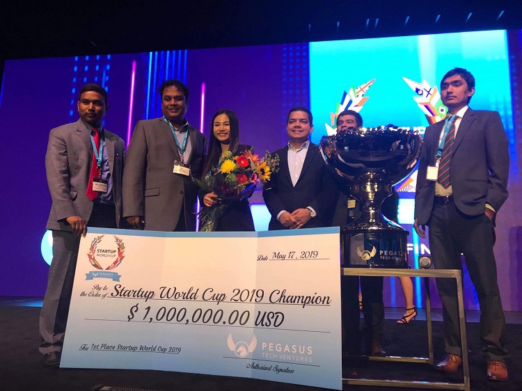  Abivin chiến thắng giải thưởng 1,000,000 USD tại Startup World Cup. Ảnh: Techfest Vietnam 