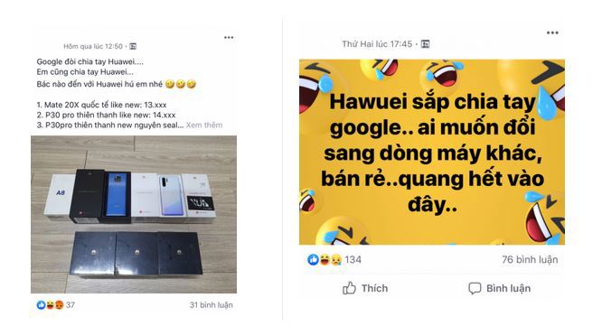 Điện thoại Huawei bị rao mua giá thấp.