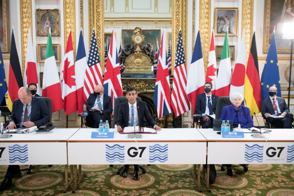 Các nước G7 ngày 5/6 đã đạt được thỏa thuận về thuế thu nhập doanh nghiệp toàn cầu.  Ảnh: Reuters