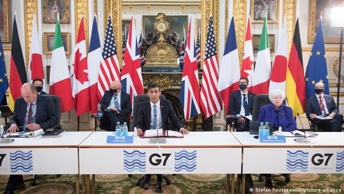  Các bộ trưởng tài chính G7 họp trực tiếp lần đầu tiên kể từ khi có đại dịch COVID-19, tháng 6 năm 2021. Ảnh: DW 