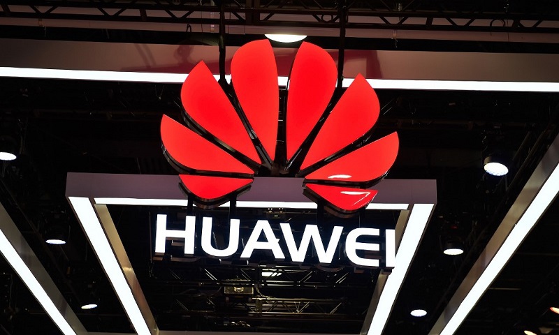 Logo Huawei tại Triển lãm công nghệ CES 2018 tổ chức tại Las Vegas, Mỹ. Ảnh: AFP