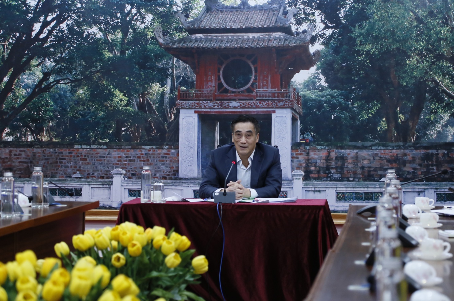 Thứ trưởng Bộ Tài chính Trần Xuân Hà phát biểu tại buổi làm việc.
