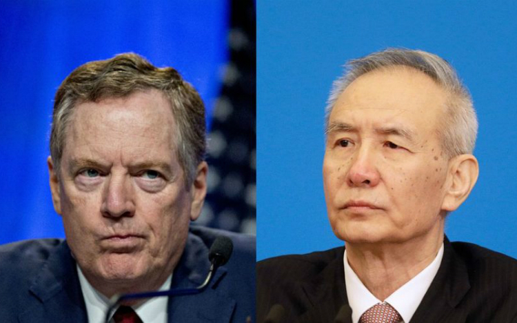  Hai nhà đàm phán thương mại cấp cao nhất của Mỹ và Trung Quốc: Đại diện thương mại Mỹ (USTR) Robert Lighthizerr (trái) và Phó thủ tướng Trung Quốc Lưu Hạc.