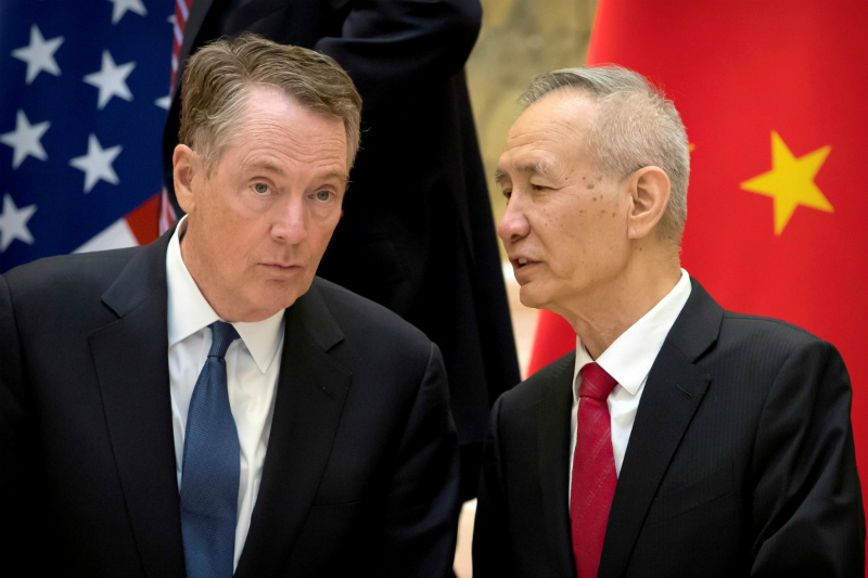 Đại diện Thương mại Mỹ Robert Lighthizer và Phó Thủ tướng Trung Quốc Lưu Hạc - hai nhân vật cốt cán trong đoàn đàm phán thương mại Mỹ và Trung Quốc.