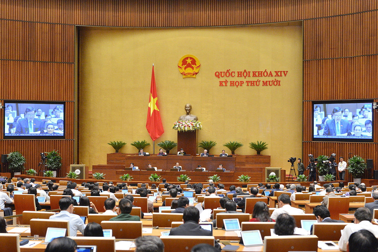 Toàn cảnh phiên thảo luận toàn thể của Quốc hội sáng ngày 03/11/2020. Nguồn: quochoi.vn
