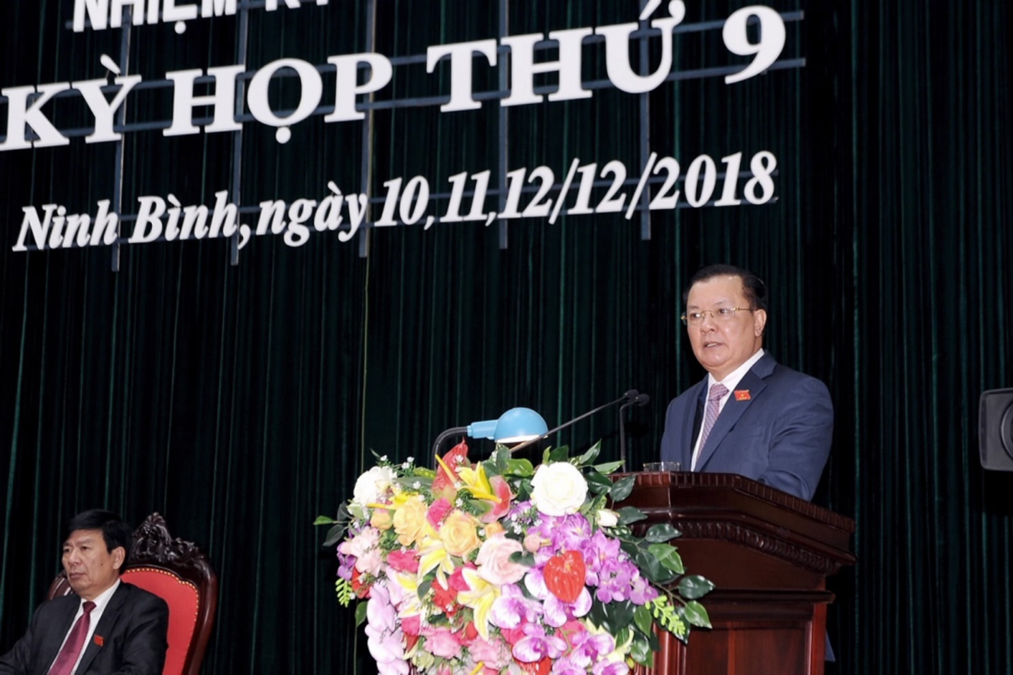 Bộ trưởng Đinh Tiến Dũng ghi nhận và đánh giá cao những kết quả đạt được của tỉnh Ninh Bình trong năm 2018. Nguồn: MOF