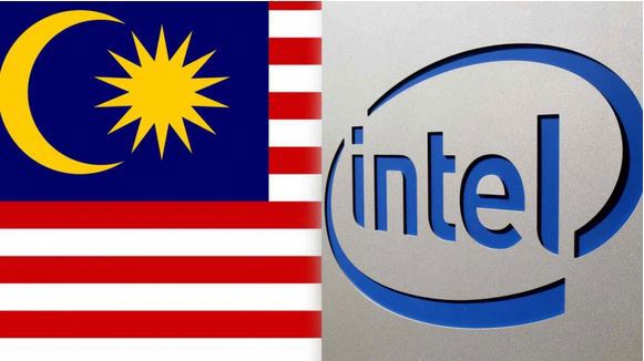  Cờ Malaysia và logo Intel. Ảnh: AP và Reuters 