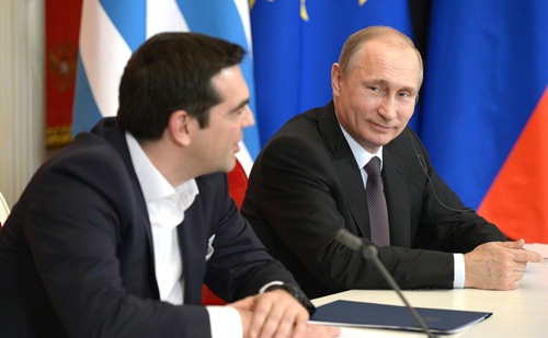 Thủ tướng Hy Lạp  - Alexis Tsipras và Tổng thống Nga - Vladimir Putin. Nguồn: internet
