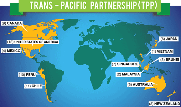 Chỉ còn vài ngày là đến hạn chót trong cuộc đàm phán Đối tác Xuyên Thái Bình Dương (TPP). Nguồn: internet
