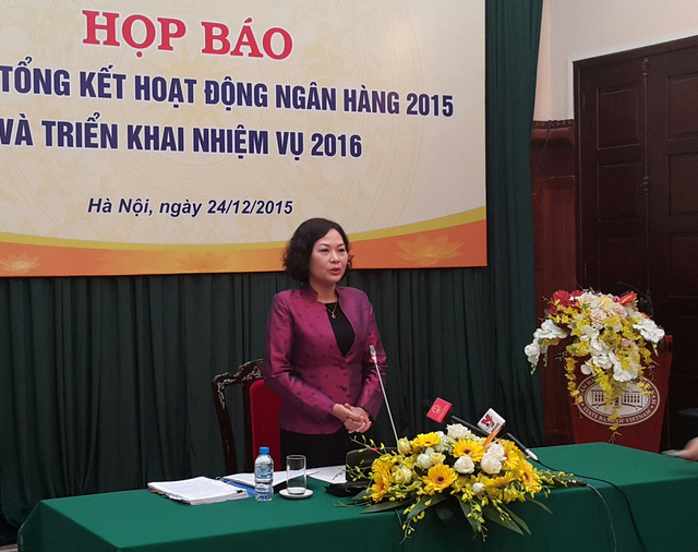 Phó Thống đốc NHNN Nguyễn Thị Hồng chỉ ra 3 thách thức trong điều hành chính sách tiền tệ năm 2016.