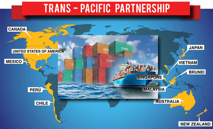 Hiệp định Đối tác kinh tế xuyên Thái Bình Dương (TPP) diễn ra giữa 12 quốc gia thành viên, 