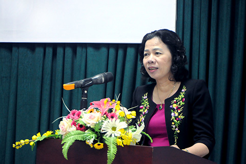 Thứ trưởng Vũ Thị Mai phát biểu tại hội nghị sơ kết 6 tháng năm 2016 của Vụ Chính sách thuế - Bộ Tài chính.