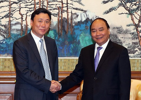 Thủ tướng Nguyễn Xuân Phúc tiếp ông Mã Giang Kiểm, Tổng Giám đốc Công ty Cục 6 Đường sắt Trung Quốc. 