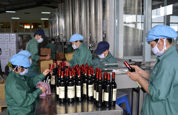 Rượu sản xuất để tiêu thụ phải dán tem và ghi nhãn hàng hóa. Nguồn: internet