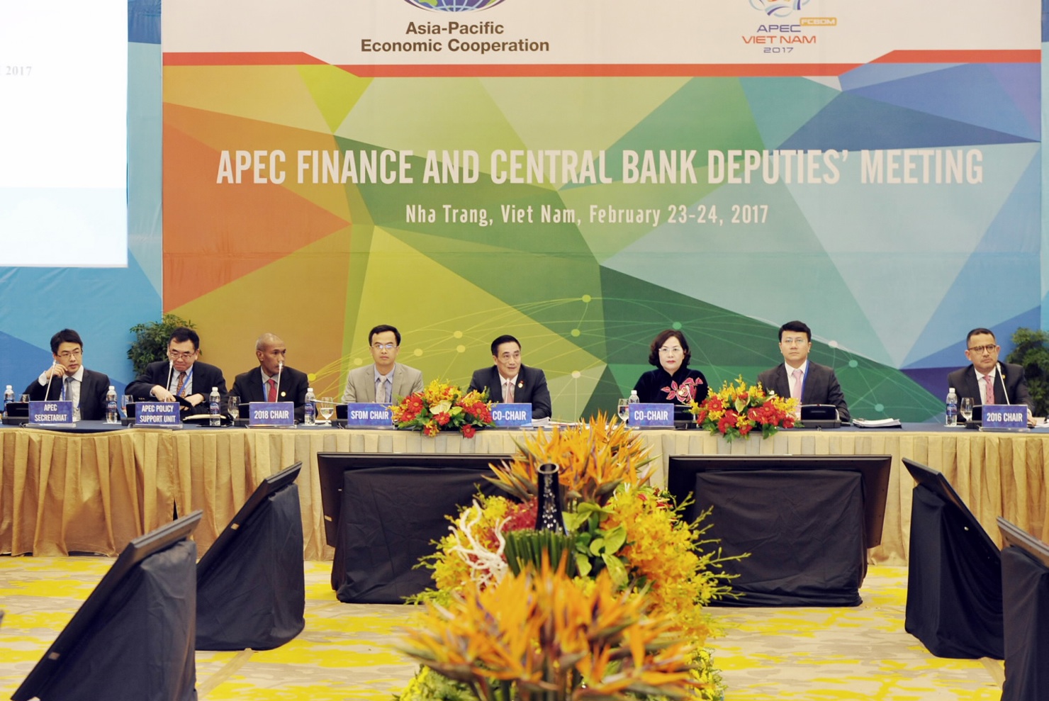 Hội nghị Thứ trưởng Tài chính và Phó thống đốc Ngân hàng Trung ương APEC 2017 do Thứ trưởng Bộ Tài chính Trần Xuân Hà và Phó Thống đốc Ngân hàng Nhà nước Việt Nam Nguyễn Thị Hồng đồng chủ trì, tháng 2/2017.