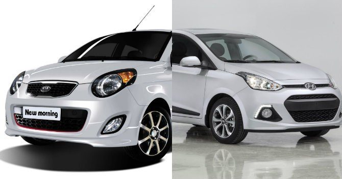 "Cuộc đua song mã" giữa hai cái tên Kia Morning và Hyundai Grand i10 chưa bao giờ có hồi kết? Nguồn: internet