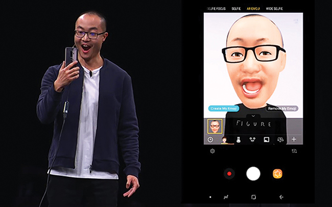 AR Emoji trên Samsung Galaxy S9 mô phỏng gương mặt người dùng. Nguồn: internet