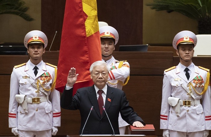 Chủ tịch nước Nguyễn Phú Trọng tuyên thệ nhậm chức. Nguồn: internet