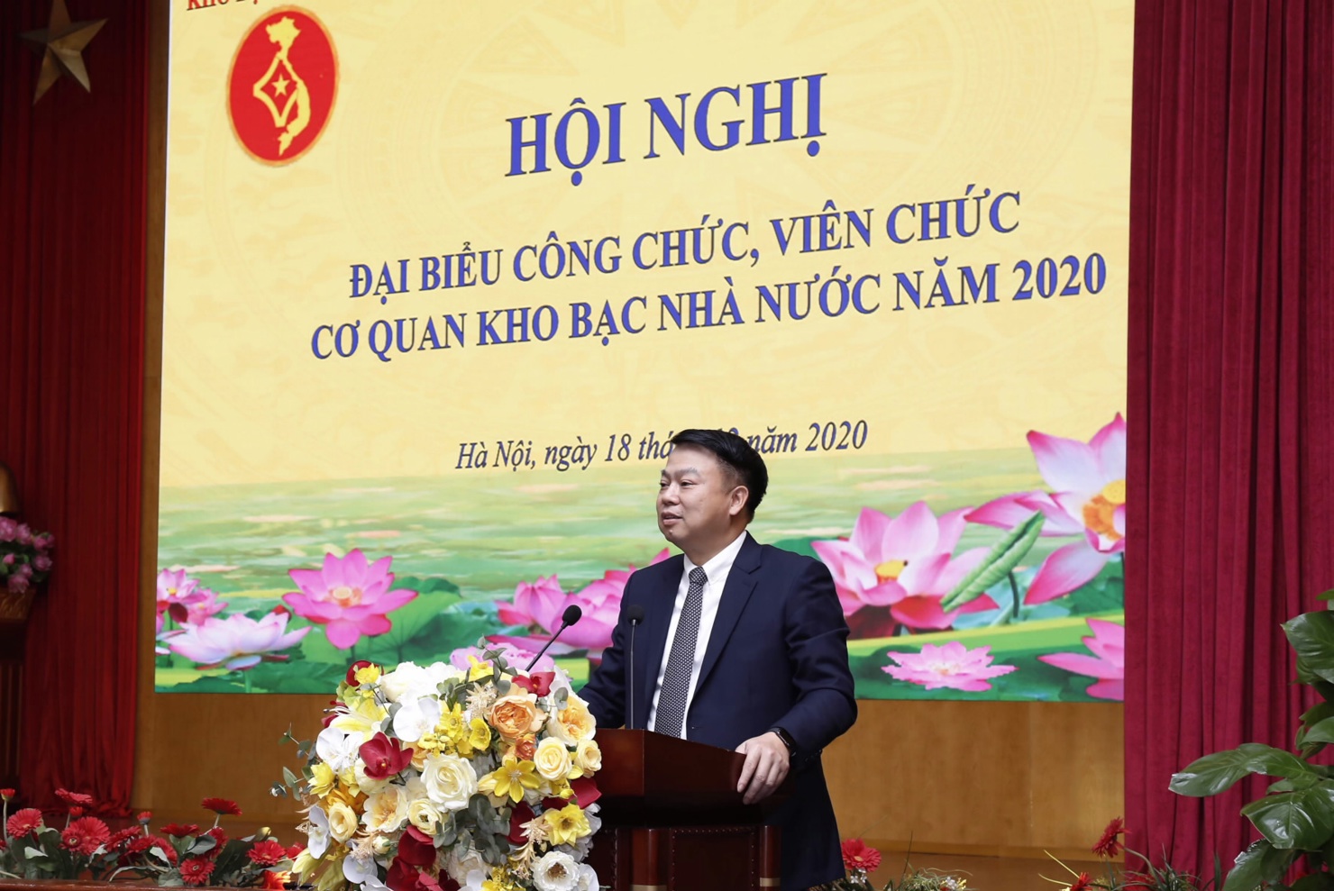 Tổng Giám đốc Kho bạc Nhà nước Nguyễn Đức Chi phát biểu chỉ đạo tại Hội nghị Đại biểu Công chức, Viên chức cơ quan Kho bạc Nhà nước năm 2020.