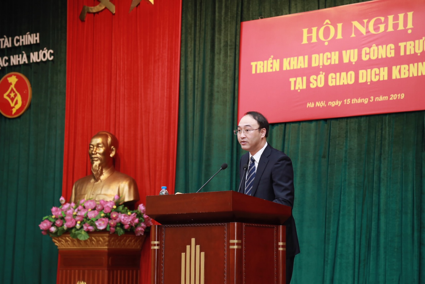 Ông Nguyễn Thái Hà, Giám đốc Sở Giao dịch KBNN phát biểu khai mạc hội nghị