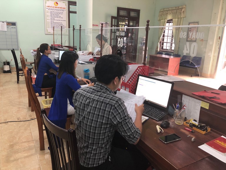 Phòng giao dịch tại KBNN Nam Trà My (KBNN Quảng Nam).