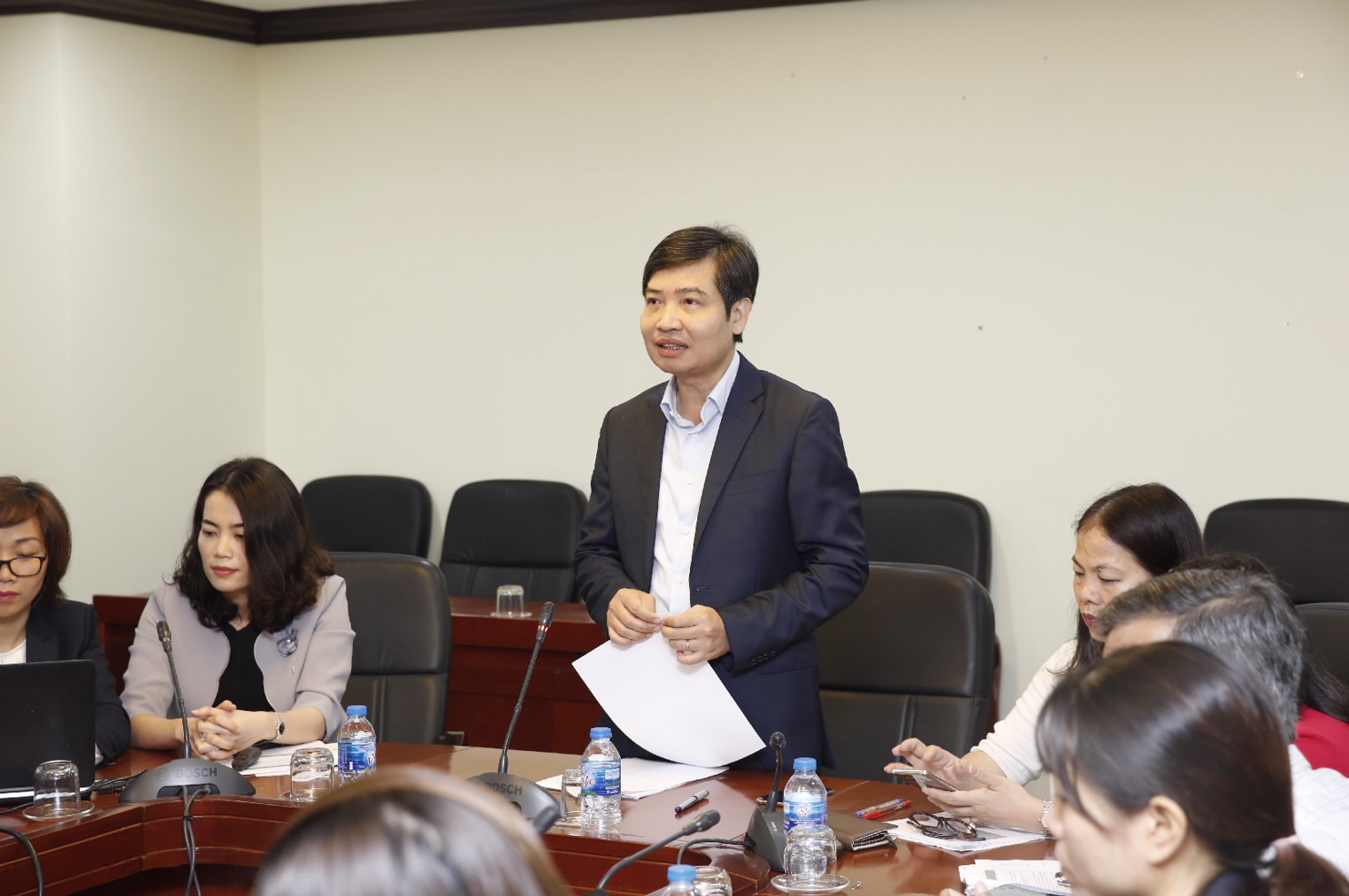 Ông Tạ Anh Tuấn, Tổng Giám đốc KBNN phát biểu khai mạc và quán triệt các nội dung tại buổi đào tạo 