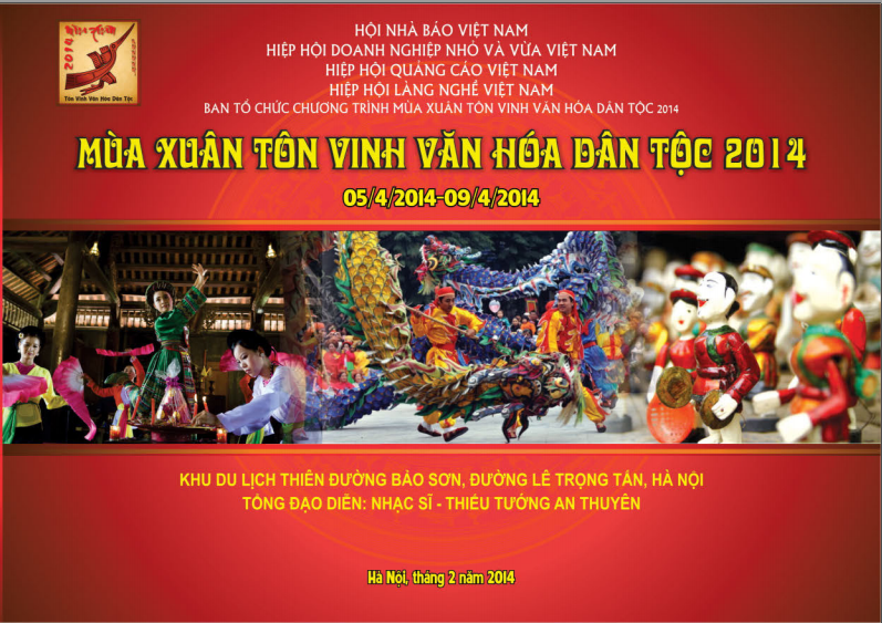 Banner Chương trình Mùa xuân tôn vinh văn hóa dân tộc 2014. Nguồn: internet.