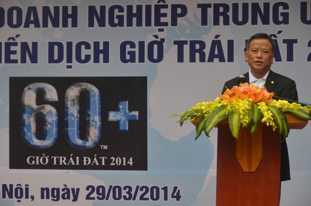 Phó Tổng Giám đốc EVN Nguyễn Tấn Lộc phát biểu tại Chương trình diễn ra chiều ngày 29/3. Nguồn: Hoàng Hà.