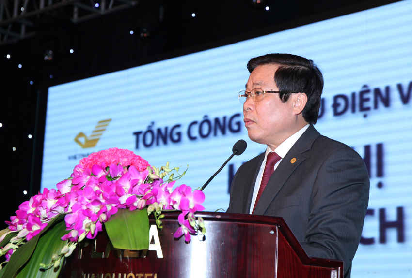 Bộ trưởng Bộ Thông tin và Truyền thông Nguyễn Bắc Son phát biểu chỉ đạo tại hội nghị. Nguồn: VNPost.