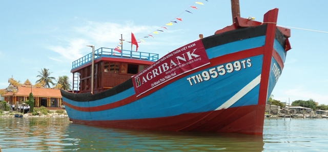 Chiếc "tàu 67"của anh Trần Quân - Thị trấn Thuận An - huyện Phú Vang - tỉnh Thừa Thiên Huế vừa hạ thủy ngày 10/8/2015.