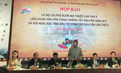 Thượng tướng Tô Lâm, Ủy viên Bộ Chính trị, Bộ trưởng Bộ Công an, Trưởng Ban chỉ đạo Tây Nguyên phát biểu tại bổi họp báo ngày 6/2.