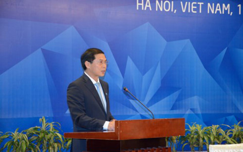 Thứ trưởng thường trực Bộ Ngoại giao Bùi Thanh Sơn phát biểu tại Hội nghị.