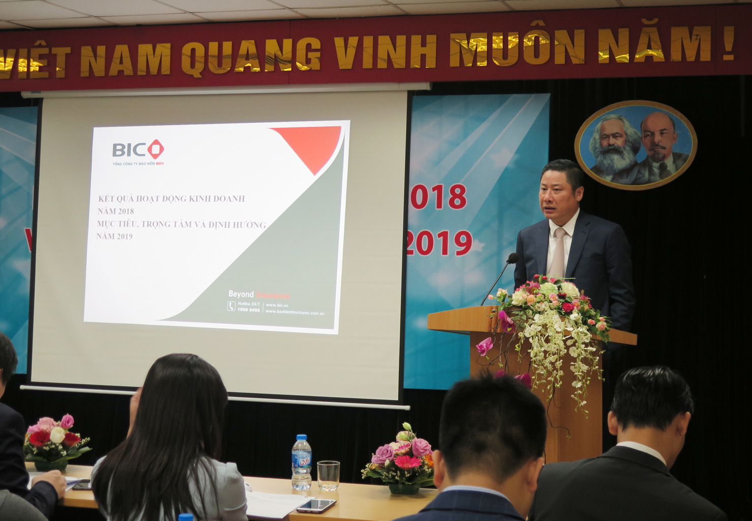 Ông Trần Hoài An, Tổng Giám đốc BIC phát biểu tại Hội nghị tổng kết hoạt động kinh doanh của BIC năm 2018.