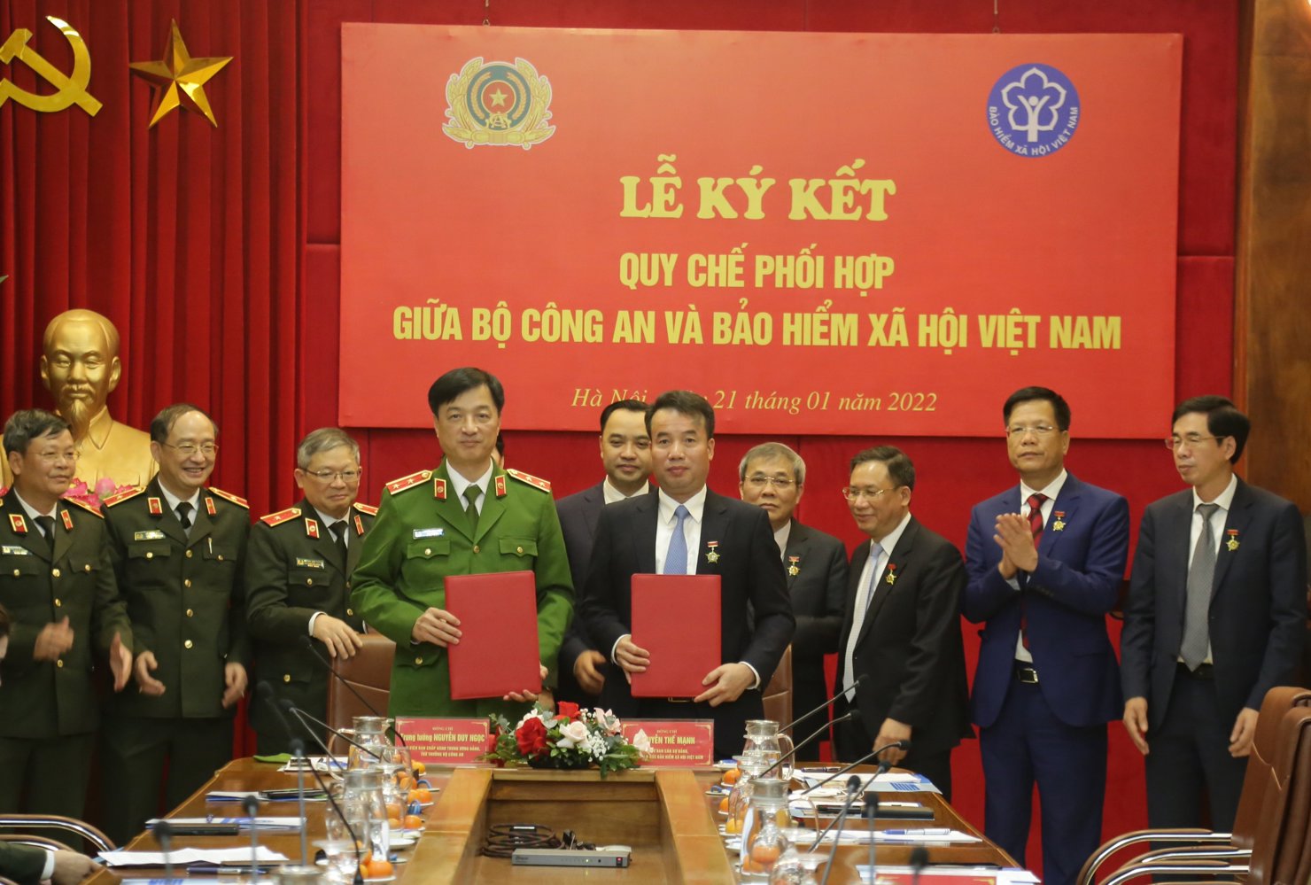 Lễ ký kết Quy chế phối hợp giữa Bộ Công an và BHXH Việt Nam.