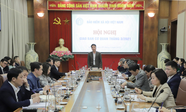Tổng giám đốc BHXH Việt Nam Nguyễn Thế Mạnh chủ trì Hội nghị giao ban tháng 3/2021, để đánh giá kết quả đạt được trong 2 tháng đầu năm 2021 của ngành BHXH Việt Nam.