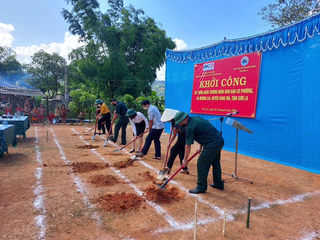 BIC tài trợ chi phí xây dựng điểm trường mầm non Co Phường, thuộc Trường mầm non Hoa Đào, xã Mường Cai, huyện Sông Mã, tỉnh Sơn La với giá trị hơn 360 triệu đồng.