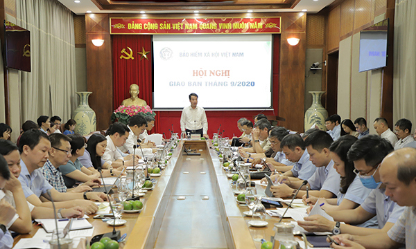 Tổng Giám đốc BHXH Việt Nam Nguyễn Thế Mạnh chủ trì Hội nghị giao ban tháng 9/2020.
