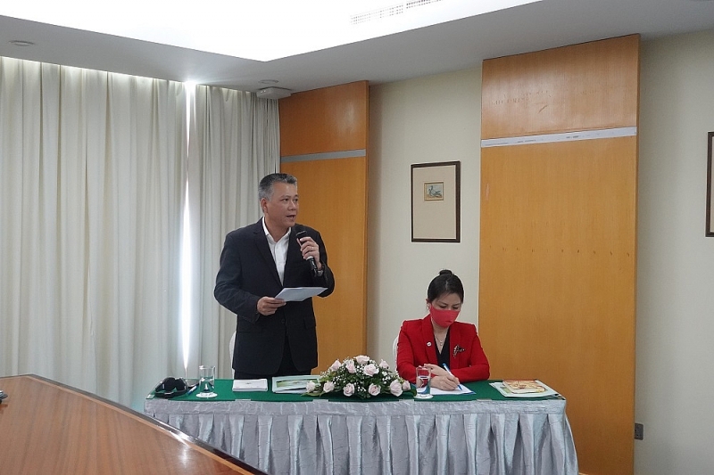 Ông Lê Thành Quân-Vụ trưởng Vụ Quản lý các khu kinh tế (Bộ Kế hoạch & Đầu tư), Giám đốc Dự án “Triển khai KCN sinh thái tại Việt Nam theo hướng tiếp cận từ Chương trình KCN sinh thái Toàn cầu” phát biểu tại hội thảo trực tuyến.