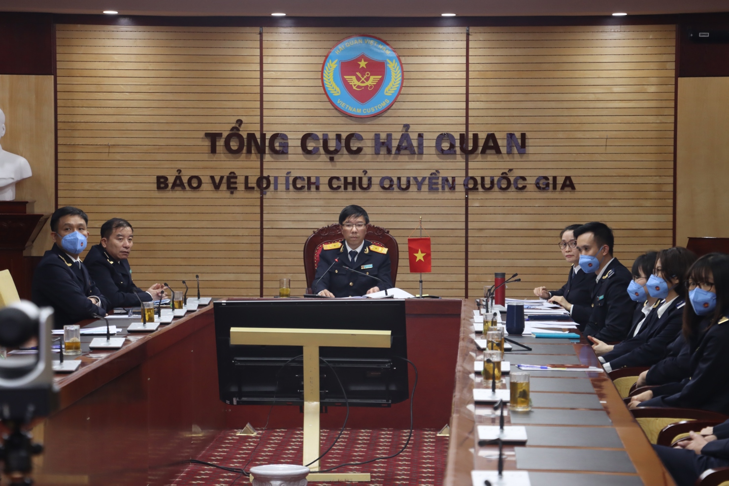Phó Tổng cục trưởng Tổng cục Hải quan Lưu Mạnh Tưởng phát biểu tại sự kiện. 