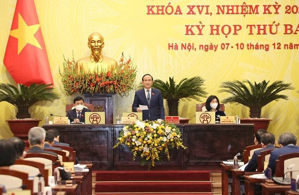 Kỳ họp thứ 3 HĐND TP. Hà Nội. Ảnh: Gia Huy/hanoi.gov.vn