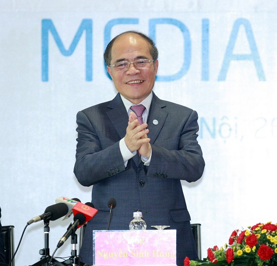 Chủ tịch Quốc hội Việt Nam, Chủ tịch IPU-132 Nguyễn Sinh Hùng phát biểu tại Lễ bế mạc. 