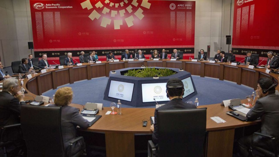 Các nhà lãnh đạo các nước thành viên TPP tại cuộc họp ở Lima. Nguồn: internet.