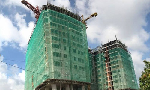 Một dự án căn hộ giá rẻ, cháy hàng sản phẩm một tỷ đồng/căn đang xây dựng phần thân tại quận 8, TP. Hồ Chí Minh.  Nguồn: Internet