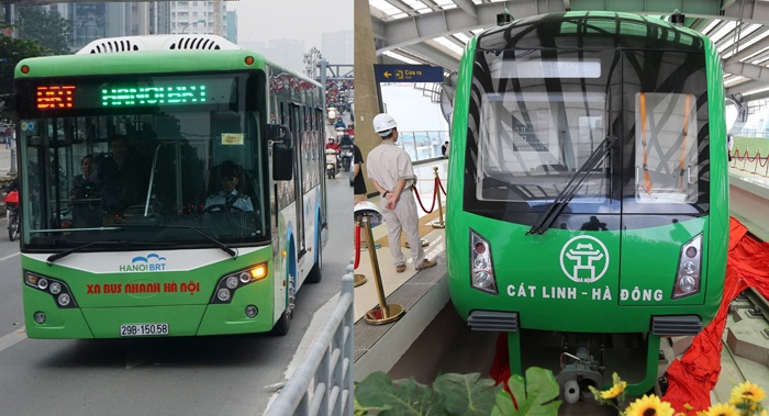 Hệ thống xe buýt sẽ kết nối với các ga của đường sắt Cát Linh - Hà Đông để phục vụ người dân đi lại thuận lợi. Nguồn: Internet