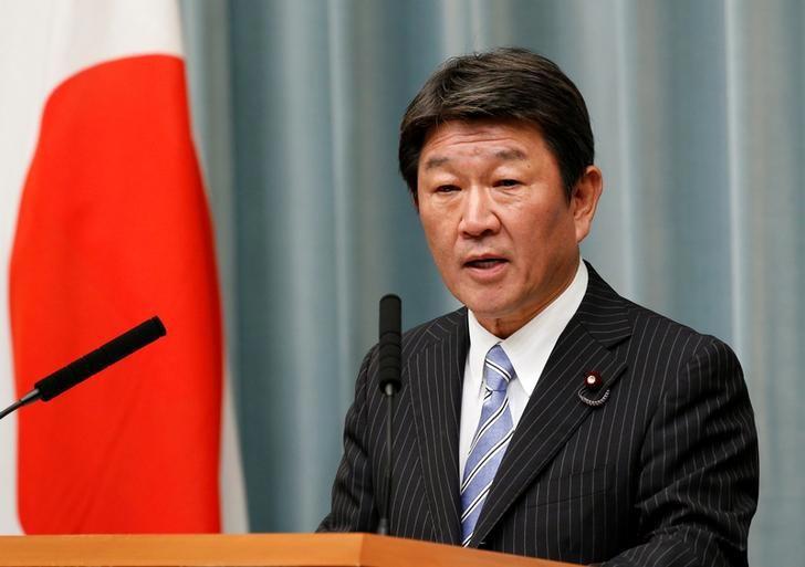 Bộ trưởng Nhật Bản phụ trách đàm phán Hiệp định CPTPP trong cuộc họp báo sau hội nghị tại Tokyo. Nguồn: Internet