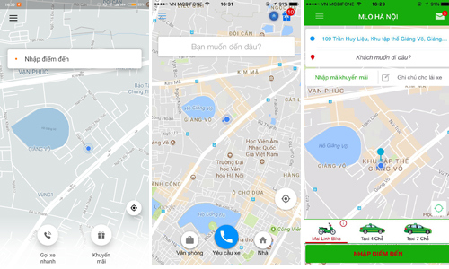 Nhiều hãng gọi xe ra mắt sau khi Uber rút khỏi thị trường Việt Nam. Không chỉ ở khu vực xa trung tâm, ứng dụng VATO, T.net, Mai Linh Bike cũng không có xe tại khu vực Giảng Võ khoảng 4h30 chiều 11/6.Nguồn: Internet